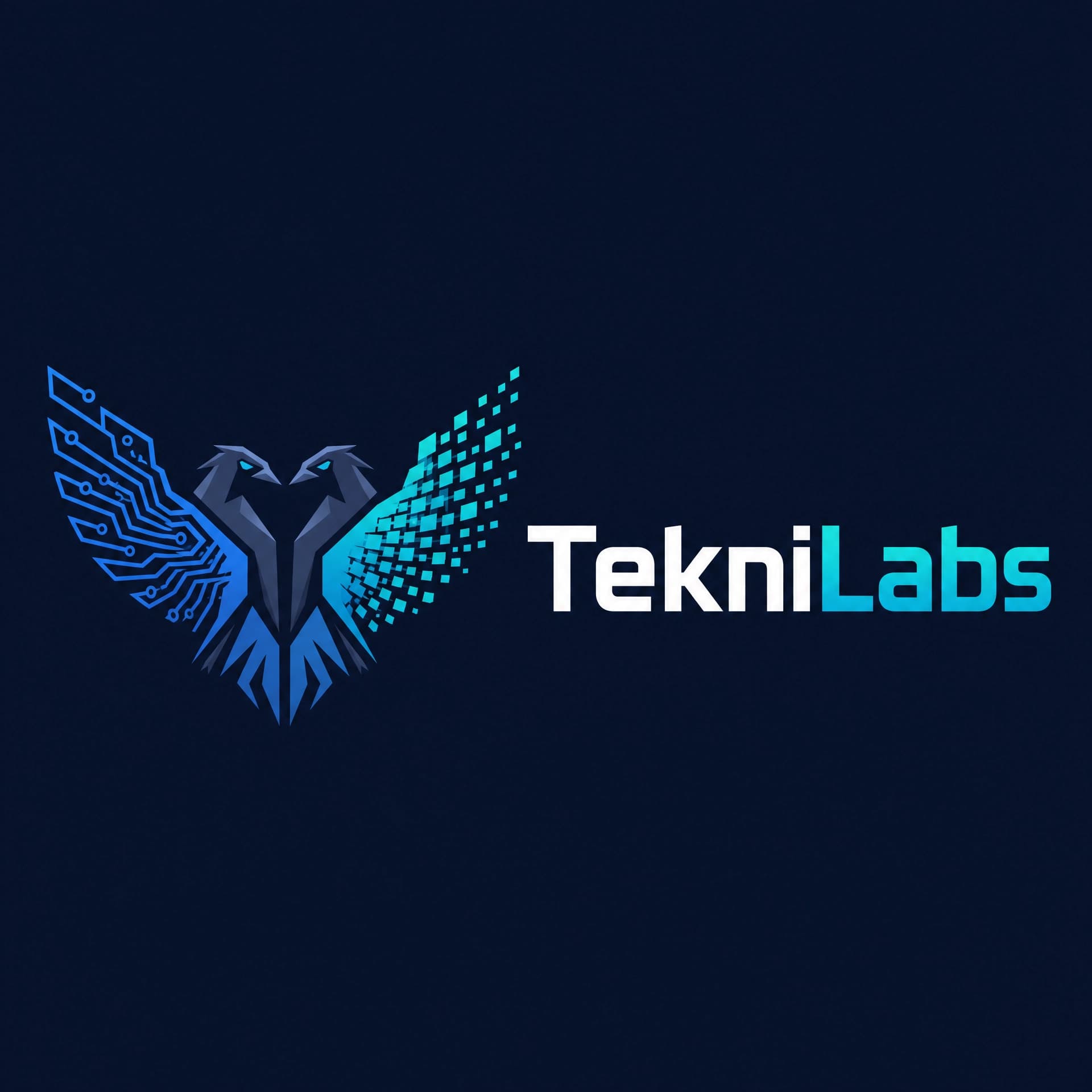 Logo TekniLabs, os dois corvos de Odin